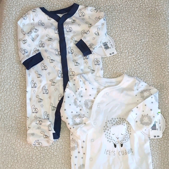 Koala baby 2 PC footsie lamb and dinosaur - Picture 1 of 4